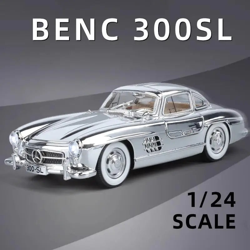 1:24 Mercedes-Benz 300SL Electroplated Version Alloy Diecast Classic Car Model Display Collection