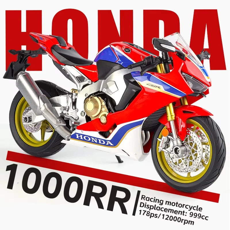 1:9 Honda CBR1000RR Alloy Die Cast Motorcycle Model Vehicle Collection Sound and Light Off Road Autocycle Toys Car
