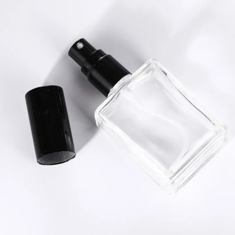 10pcs 15ML Wholesale Portable Travel Flat Square Transparent Atomizer Fine Mist Spray Perfume Empty Glass Refillable Bottles