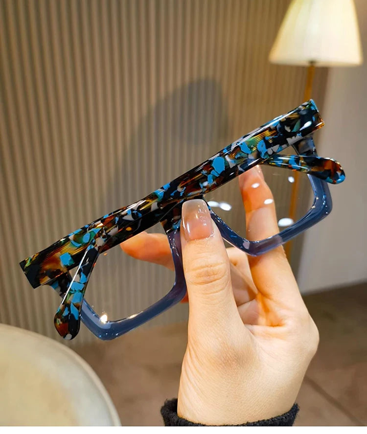 Luxury Acetate Spectacle Frame Fashion Retro Square Eyeglasses Optical Prescription Frames