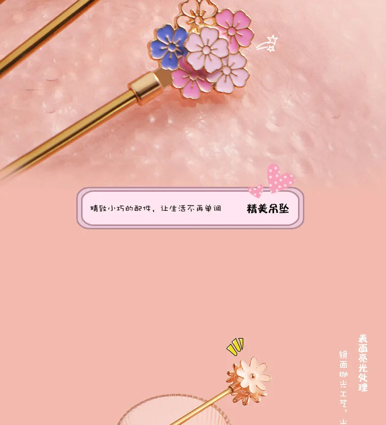 Colorful Cherry Spoons Long Handle Dessert Spoon 304 Stainless Steel Petal Teaspoons Catoon Blossom Star Fish Shape Home Decor