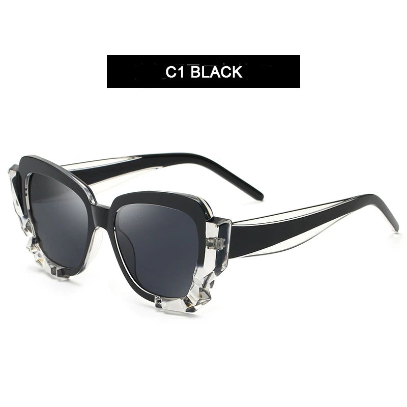 Trend Women Irregular Frame All-match Fashion Sunglasses Metal Hinge Electroplating Technology