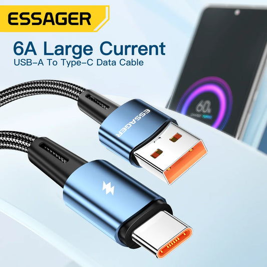 120W USB-A to Type-C Super Fast Charging Cable (6A)