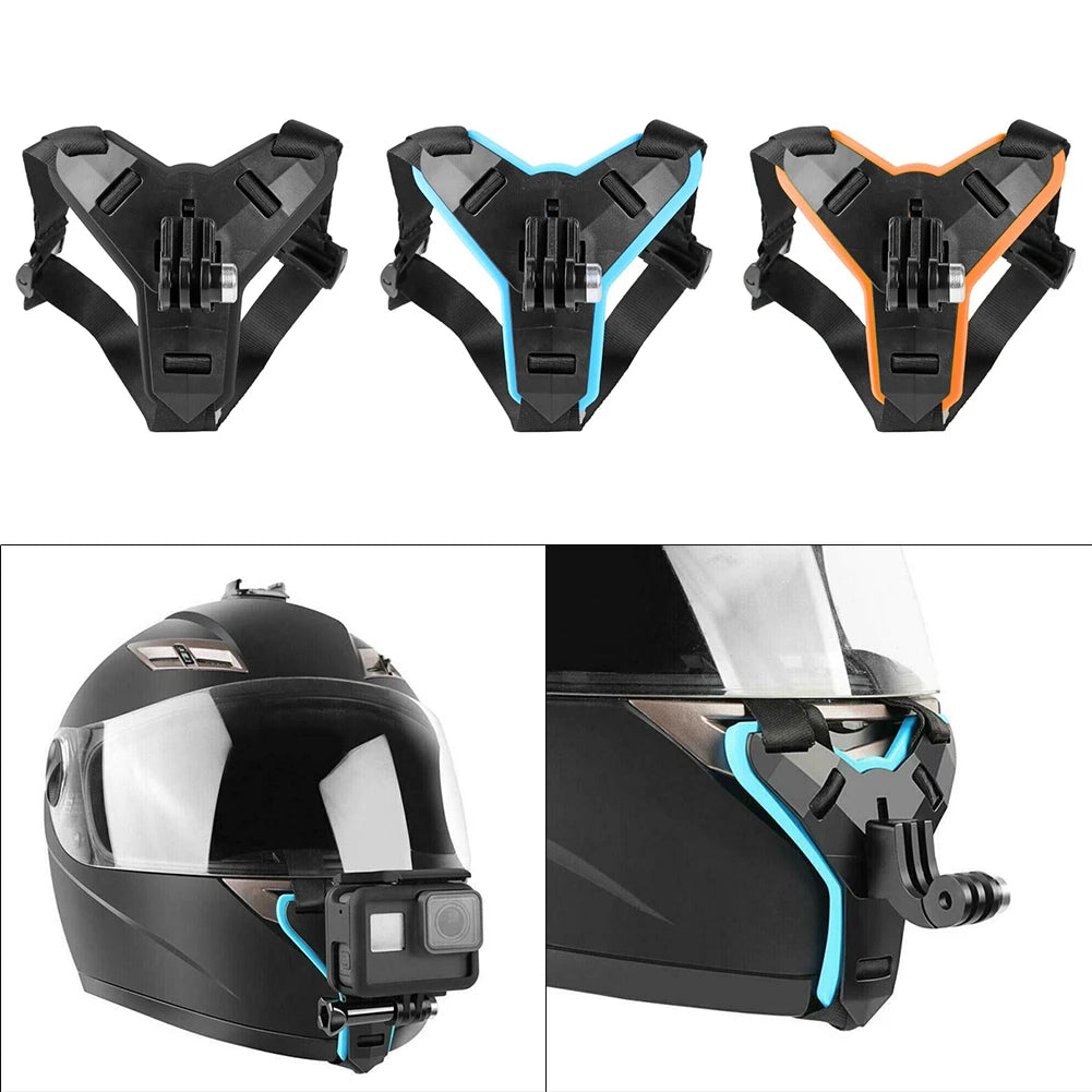 Motorcycle Helmet Chin Strap Mount Adjustable Action Camera Holder for Sports Recording