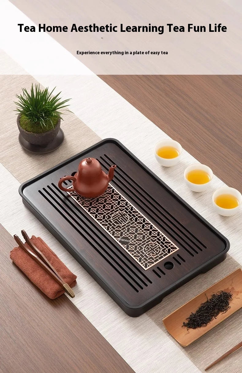 Bamboo Tea Tray Portable Dishes Rectangle Tea Ceremony Chaban Tea Chaban Tea Table Dual Purpose Drainage Water Storage