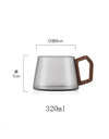 320ml American Latte Heat-resistant Glass Coffee Mug With Wooden Tray Spoon Milk Tea Cup Fresh Ground Cup Barista Cafe Access