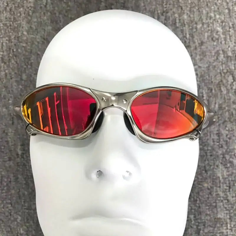 Polarized UV400 Cycling Sunglasses – Silver Metal Frame Fishing Riding Bicycle Eyewear