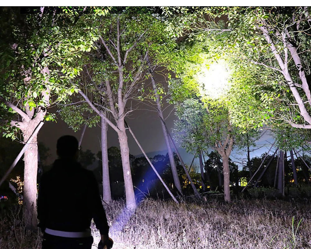 High Power 7 LED Flashlight Rechargeable USB Torch with COB Side Light Portable Outdoor Work Lamp