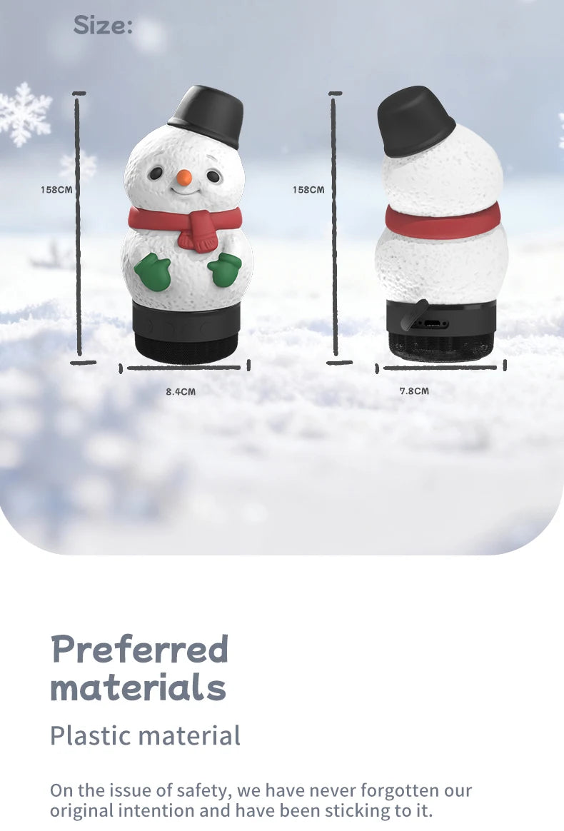 Outdoor Home Restaurant Snowman Atmosphere Night Light Christmas Decoration with Bluetooth V5.3 Speaker