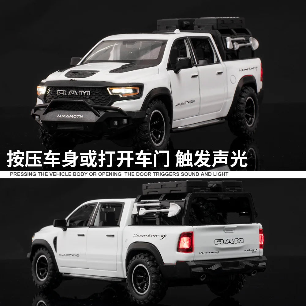 1:32 Dodge RAM 1000 TRX Mammoth Metal Diecast Alloy Car Model Car Central Control Decoration Ornaments Gift With Boyfriend Goods