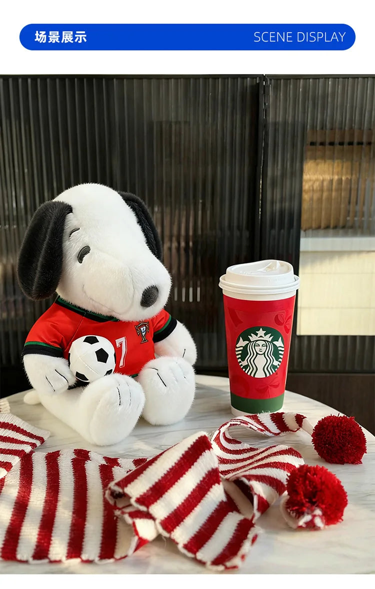 Kawaii Stuffed Doll Snoopy Football Plush Toy Cute Anime Character Stuffed Animal for Kids Birthday Gift and Cartoon Collection