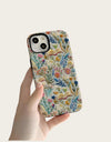 Romantic Wildflower Boho Embroidery Phone Case for iPhone 16 15 Pro Max Plus – 2 in 1 Hard Protection