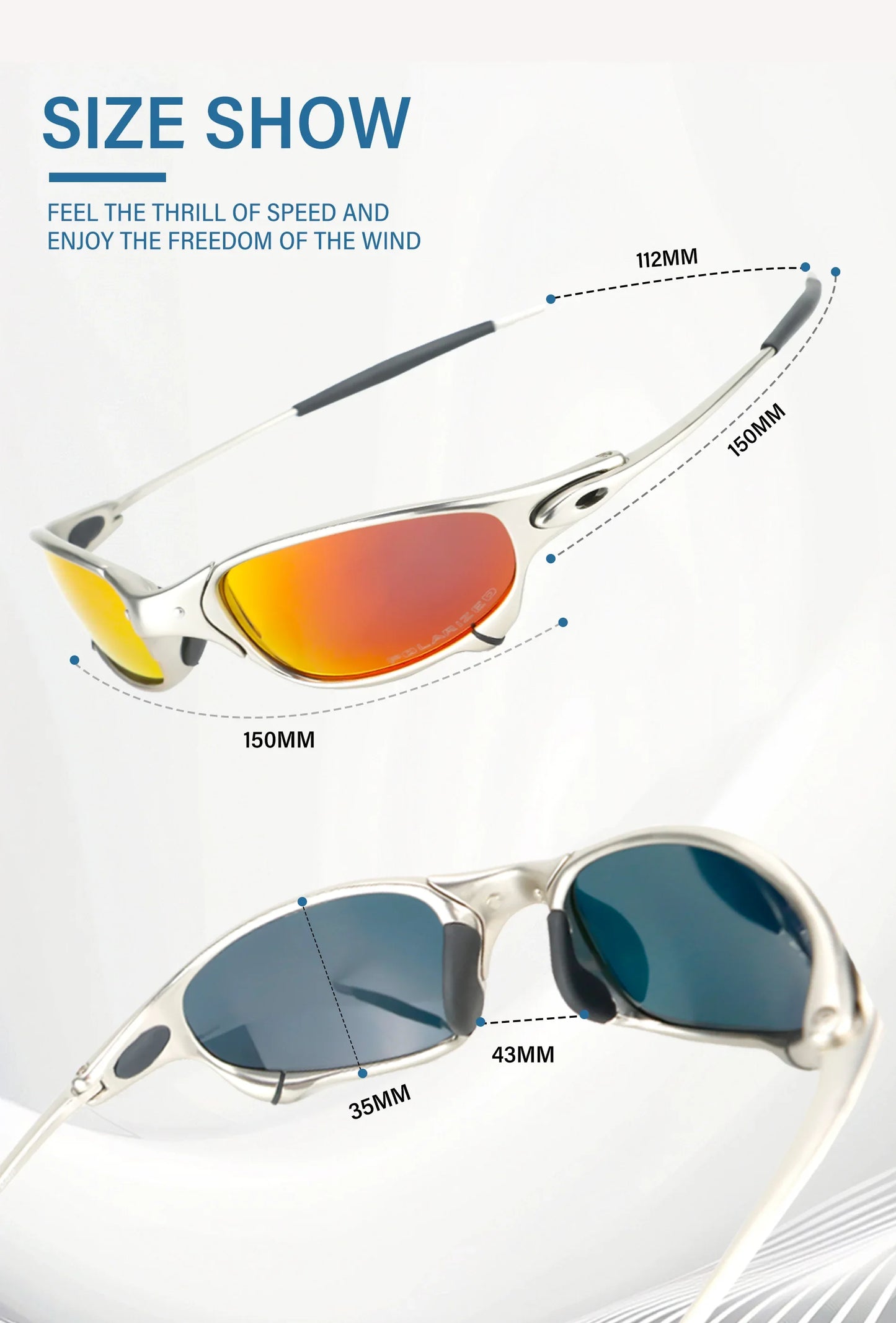 Polarized Metal Cycling Sunglasses UV400 Riding Eyewear