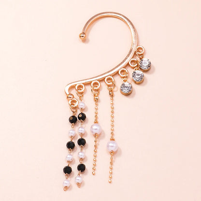 1pc Bohemian No Piercing Pearls Stone Ear Cuff Wrap Stud Clip Earrings For Women Girl Trendy Earrings Jewelry