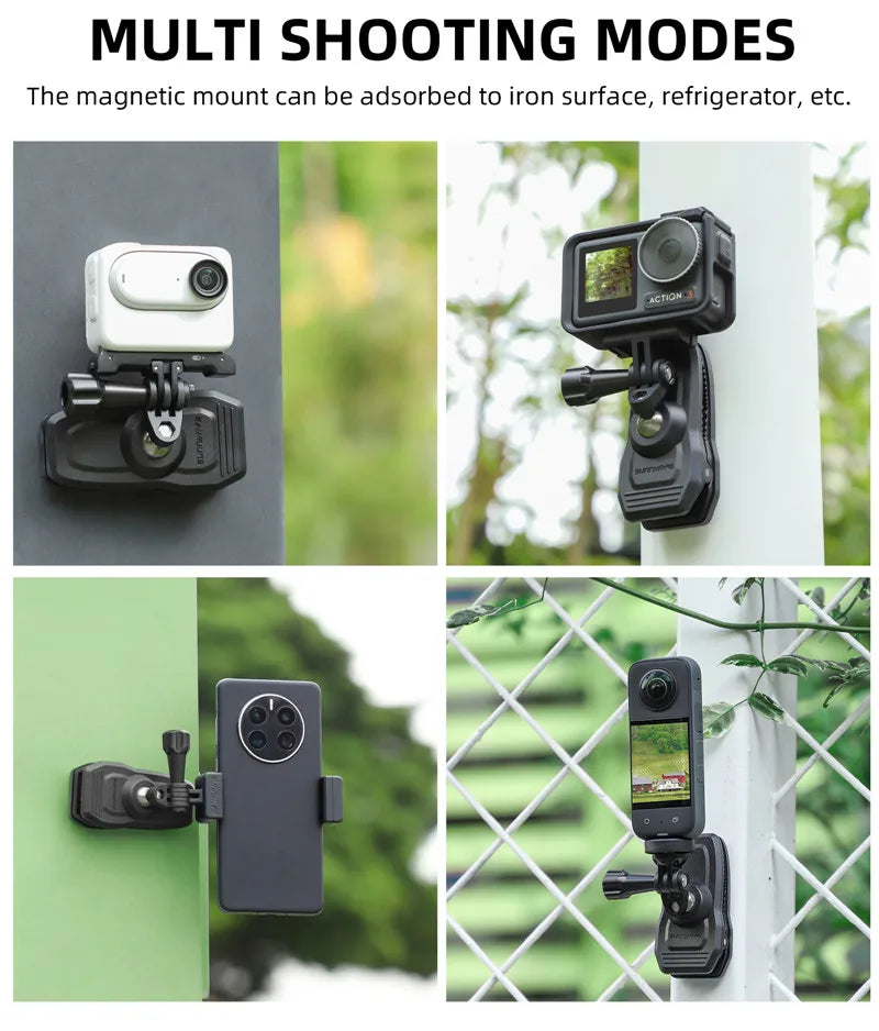 Magnetic Backpack Clip Mount for Action Cameras and Pocket Cameras