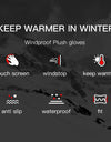 Winter Cycling Gloves Black PU Warm Water Windproof Touchscreen Gloves Skiing Snowboard Motorbike Gloves Men