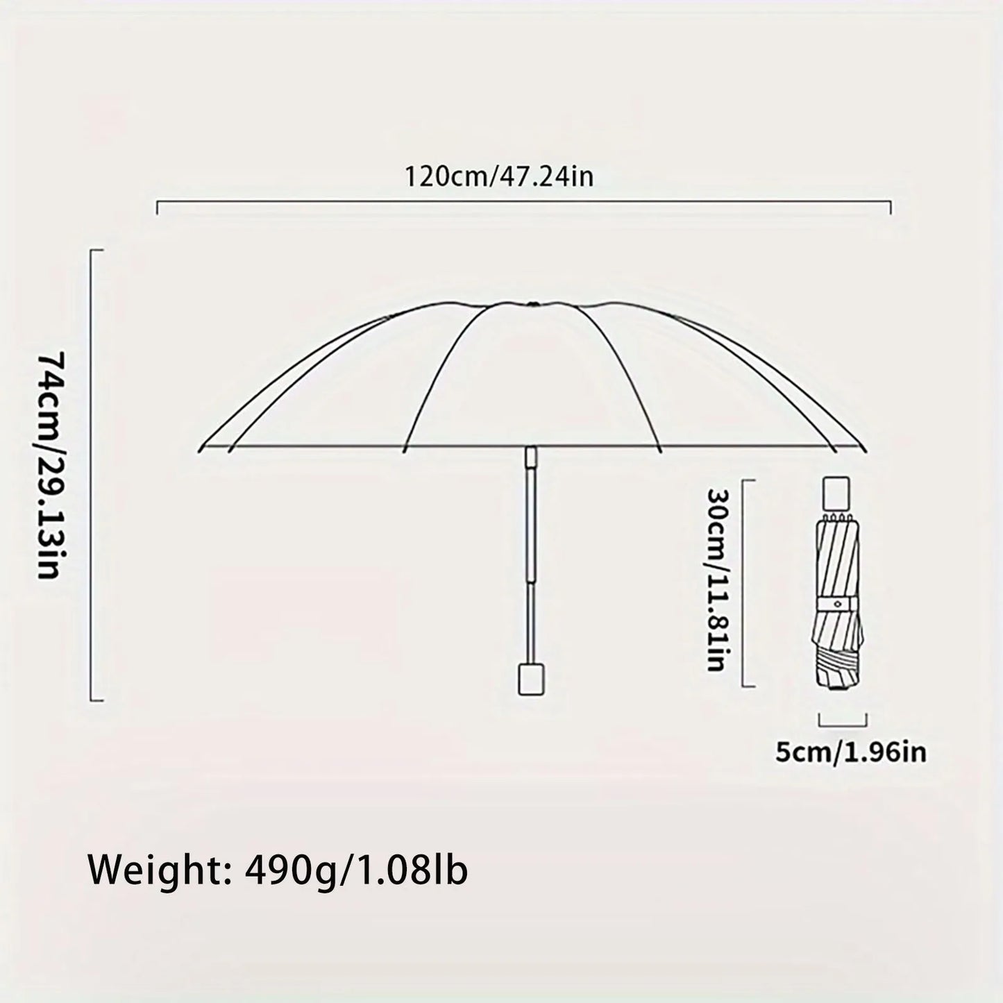 Large 12 Bone Windproof Folding Umbrella Waterproof Strong Frame Portable Travel Rain Umbrella