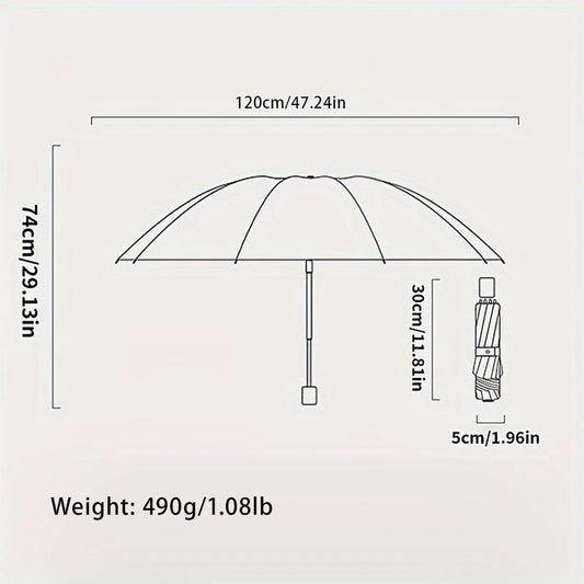 Large 12 Bone Windproof Folding Umbrella Waterproof Strong Frame Portable Travel Rain Umbrella