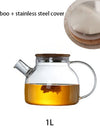 1L/1.8L Borosilicate Glass Teapot Set Clear Teapots With Cup Removable Filter Spout Drinkware For Loose Leaf Blooming Tea