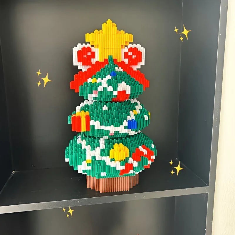 Santa Claus Elk Christmas Tree Building Blocks Toy Set Small Particle Bricks Building Blocks Toys Christmas Gift