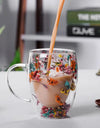 1/2/4PCS Double Wall Clear Glass Coffee Mugs Double Insulated Glass Cup For Hot Cold Beverages Cappuccino Espresso Cup