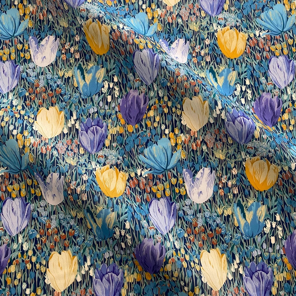1/5M Amalia Tulip 100% Cotton tana lawn Fabric 80S Like Liberty Printing for Sewing Clothes Dresses Skirt Kids Designer Material