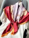 Women Scarf Silk Feeling Hair Neck Square Brand Office bandanna muffler Waiter Flight Attendants Handkerchief Rings wrap