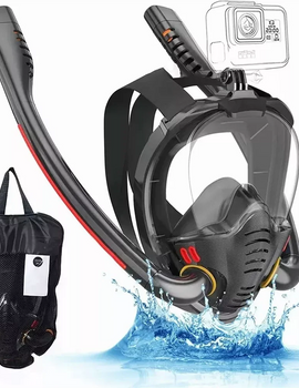 Snorkeling Mask Double Tube Silicone Full Dry Diving Mask Adult Swimming Mask Diving Goggles Self Contained Underwater Breathing