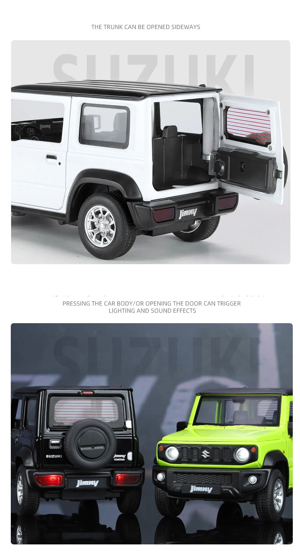 1:24 SUZUKI Jimny Alloy Car Model Diecasts Metal Off-Road Vehicles Car Model Simulation Sound and Light Collection Toy Gift