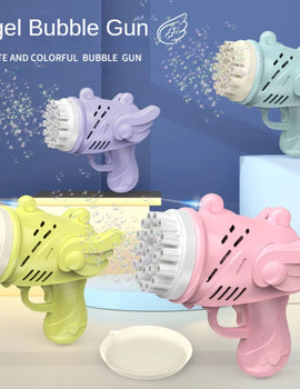 Electric Bubble Maker Machine Gun Bazooka Party Flashing Light Auto Blower Soap Ball Water for Children Kid Outdoor Bubbl Toys