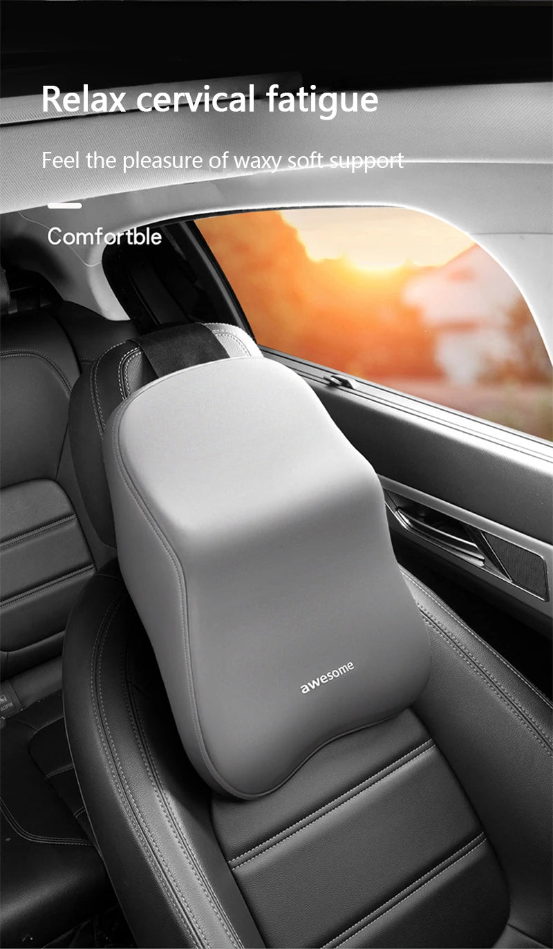 Car Lumbar Back Support Headrest Neck Pillow Memory Foam Lumbar Pillow Universal Soft Neck Pillows Cushion Car Supplies