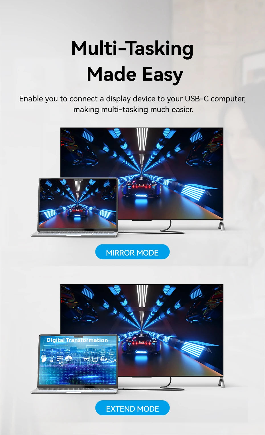 USB C to HDMI 4K USB Type C to HDMI Cable for Tablet Laptop TV Macbook Pro iPad Pro Samsung Galaxy Xiaomi USB C Cable