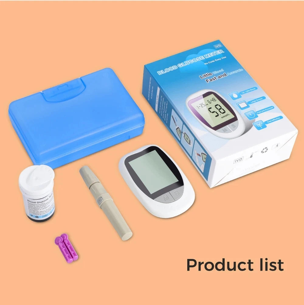 Blood Glucose Meter Glucometer Kit Code Free Diabetes Test 50/100pcs Strips With Lancets Medical Blood Sugar Mg/mmol