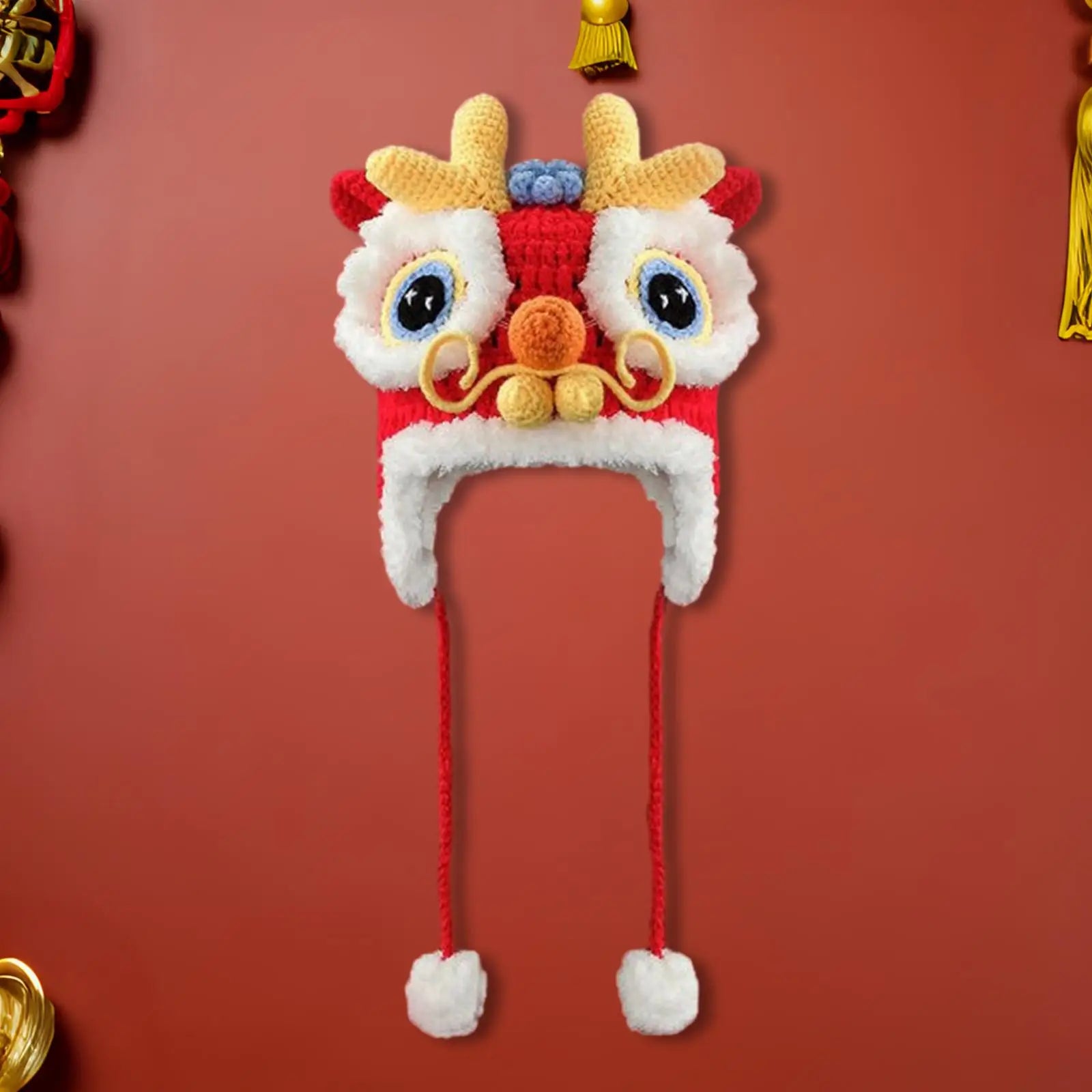 Chinese Dragon Hat Comfortable Costume Decoration Headdress Animal Hat for New Year Birthday Fancy Dress Performance Halloween
