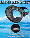 Oval Diving Mask Spearfishing Mask Classic Retro-Style Panoramic Wide View Scuba Goggles Tempered Glass Lens for Adults