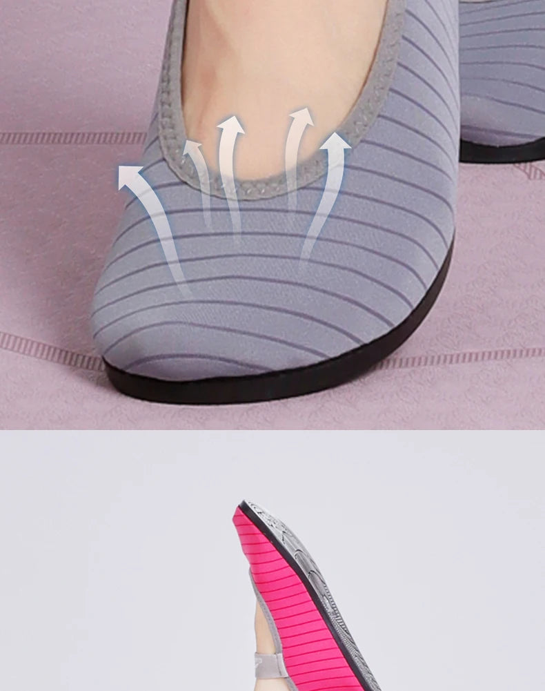 Indoor Fitness Non-slip Soft-soled Yoga Shoes Women's Rope Jumping Mute Stretching Pilates Training Shoes