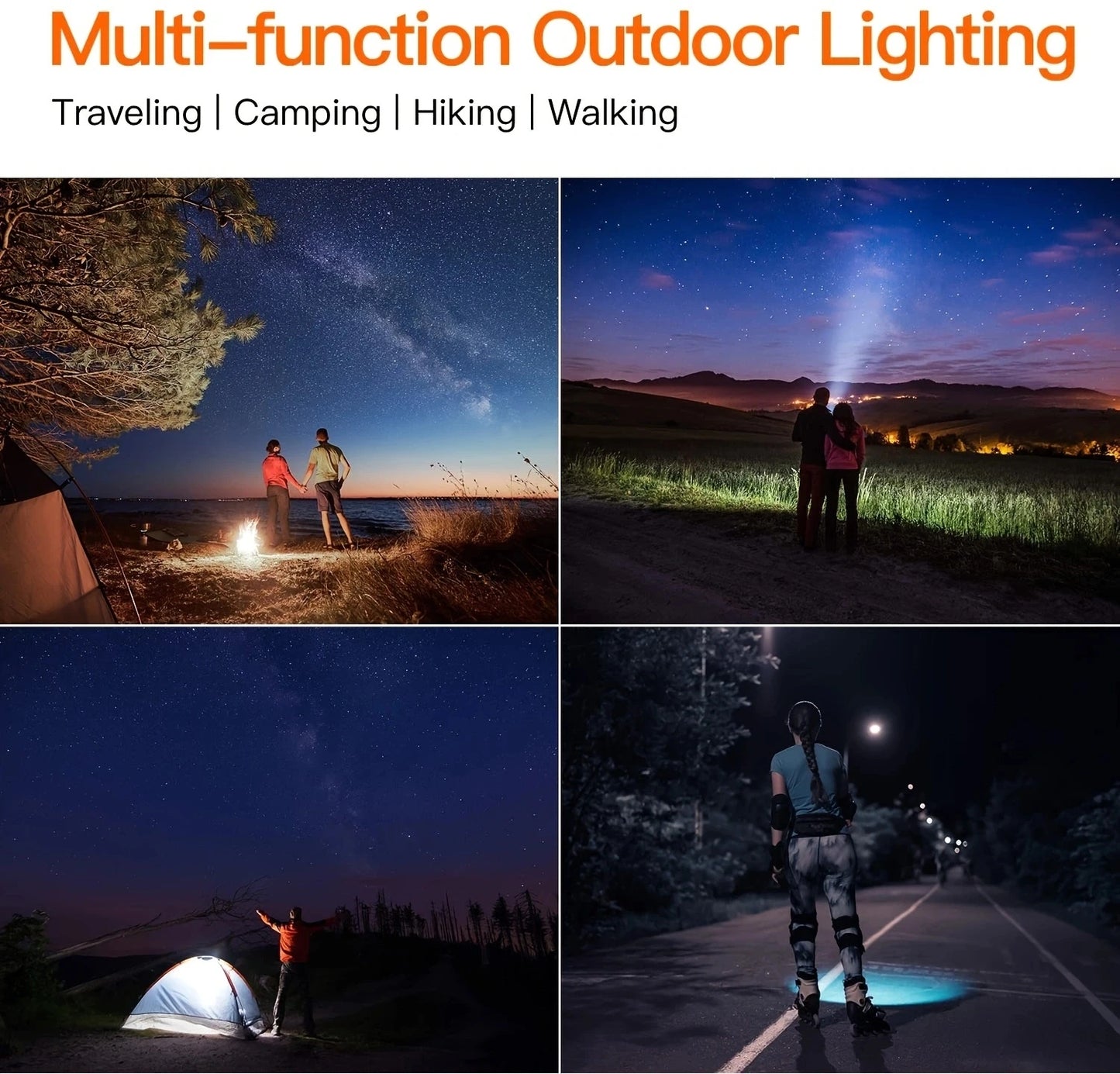 7 LED Rechargeable Multi Colour Mini Flashlight