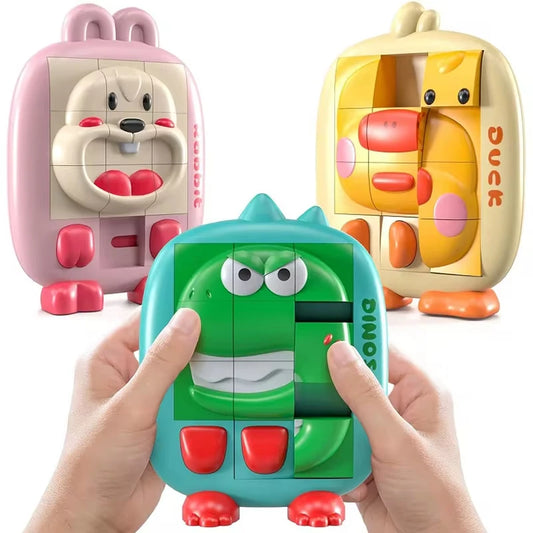 3D Cartoon Animal Huarong Road Slide Puzzle Games Board Game Thinking Training Nine Grids Educational Puzzles Toys
