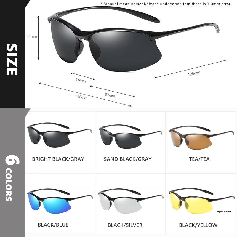 Ultra Light TR90 Polarized Military Style UV400 Driving Sunglasses for Men Women