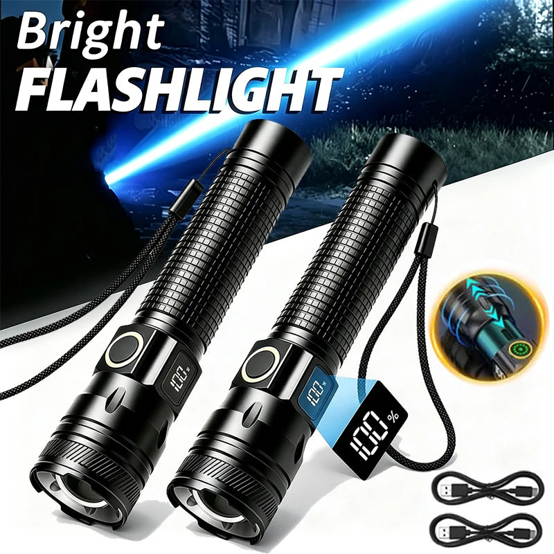 USB Rechargeable LED Headlamp With Motion Sensor Zoom And Power Display