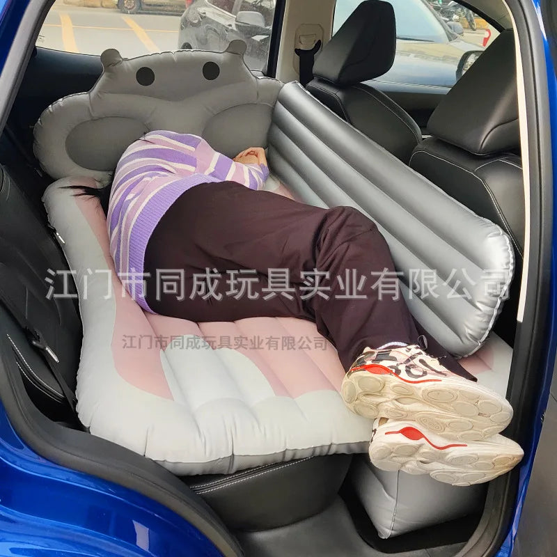 Horseflocking Inflatable Car Travel Bed Outdoor Camping SUV Rear Seat Inflatable Bed Mat Backrest Shield Nap Mat