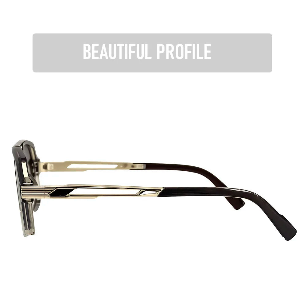 Square Metal Frame Sunglasses With UV400 Protection