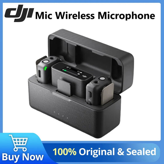 Wireless Microphone System Dual Channel Recording Kit with 250m Transmission Range and Charging Case