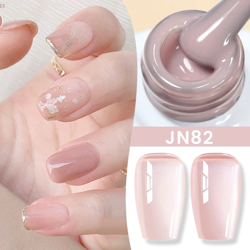 10ml Jelly Nude Gel Nail Polish Autumn Amber Semi Transparent Manicure Soak off UV LED Nails Gel Varnish