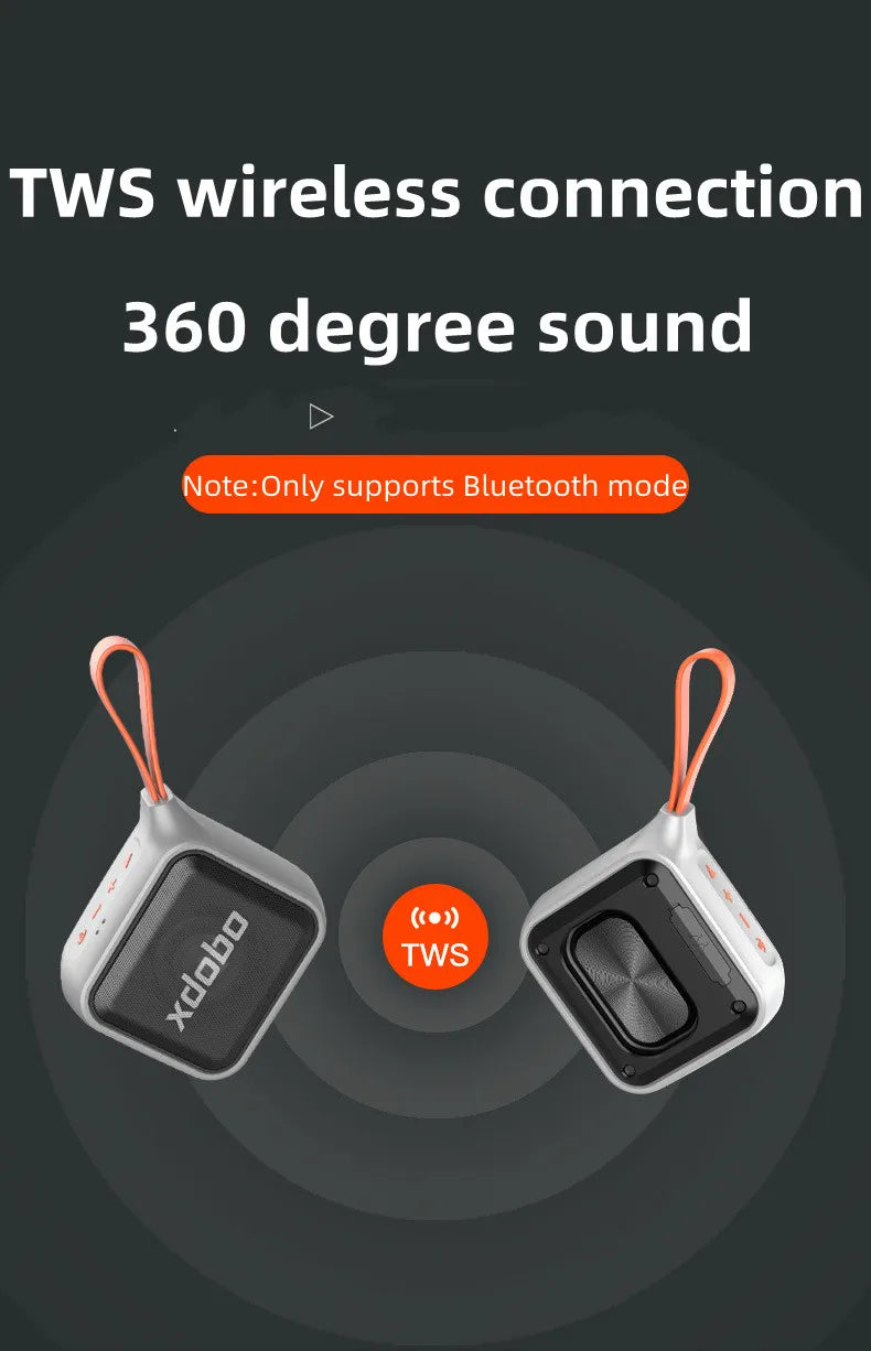 Xdobo Prince 1995 portable wireless Bluetooth speaker 15W outdoor cycling card insertion subwoofer TF/AUX/MP3 mini music player