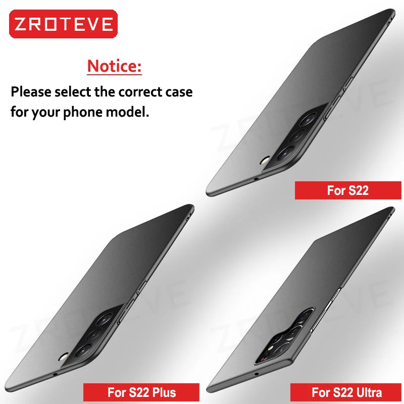 Zroteve Slim Matte Hard PC Case for Samsung Galaxy S26 Ultra / S25 Edge / S24 / S23 – Lightweight Protective Cover