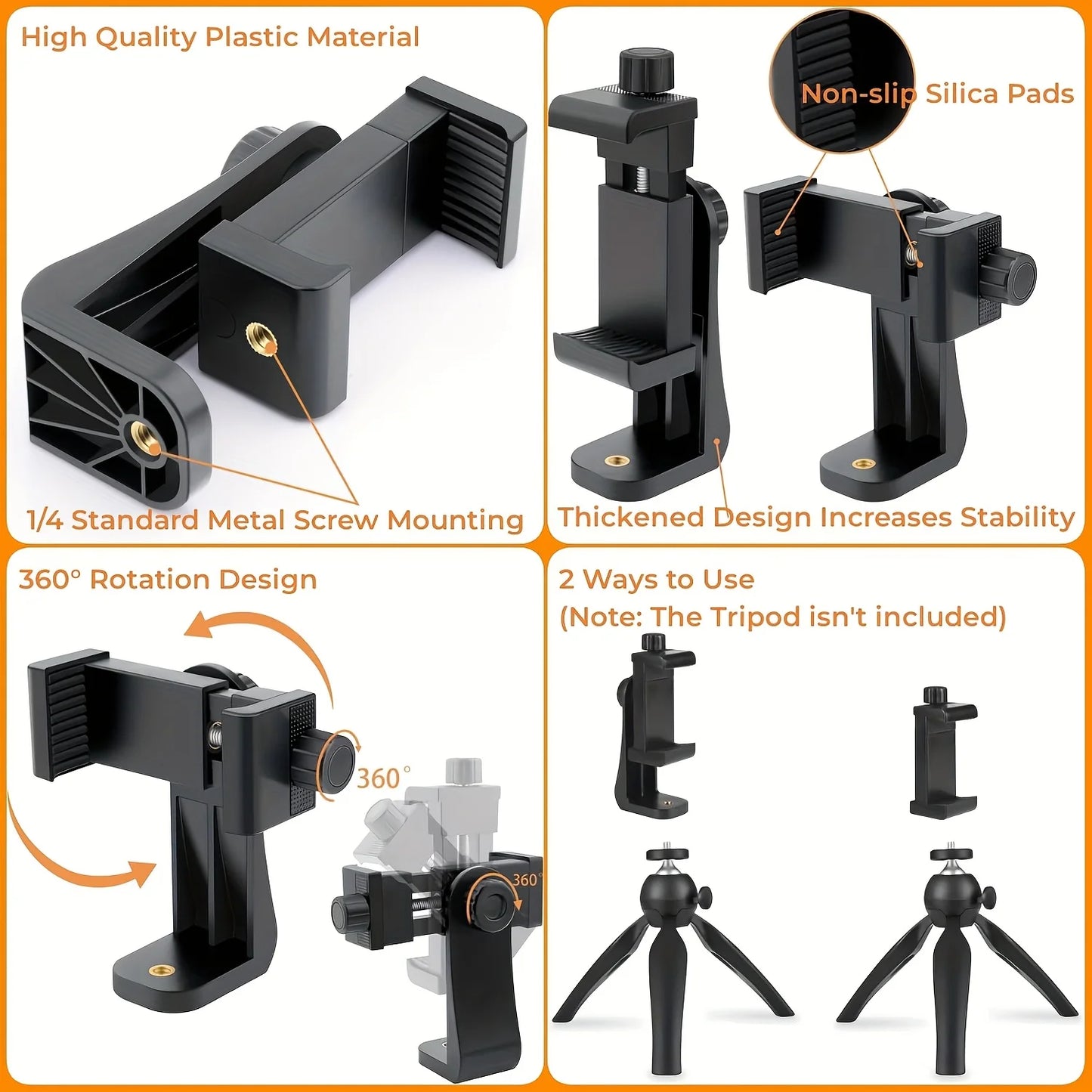 Adjustable Headband and Chest Mount Strap Holder for Mobile Phones and Action Cameras Compatible with GoPro DJI and More Hands Free Shooting Accessory