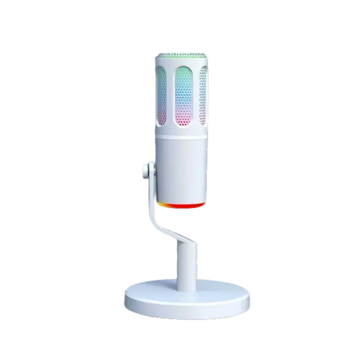 USB condenser microphone with RGB light, DSPnoise reduction, independent monitoring, used for media recording and live streaming