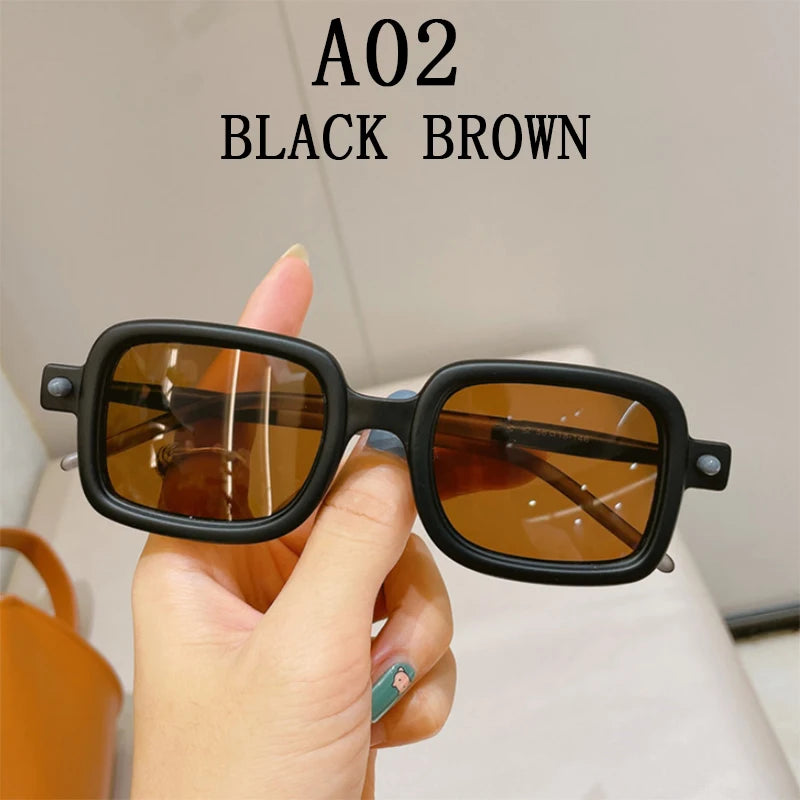 Retro Square Sunglasses With UV400 Protection