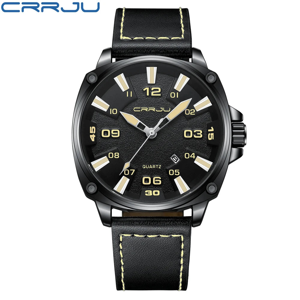 Simple Fashion Thin Date Wristwatches Male Luxury Design Breathable Leather Watches Men's Quartz Clock